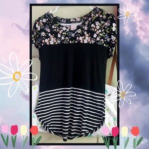 Flowery Striped Shirt